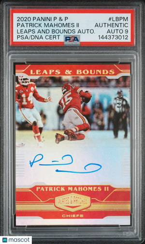 2020 Plates & Patches Leaps And Bounds Auto Patrick Mahomes II /50 PSA Authentic 