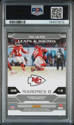 2020 Plates & Patches Leaps And Bounds Auto Patrick Mahomes II /50 PSA Authentic 
