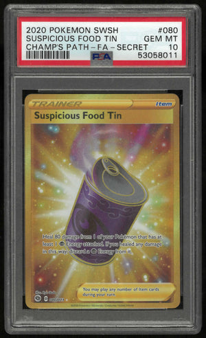 2020 Pokemon Champion's Path #080 Suspicious Food Tin Secret PSA 10 