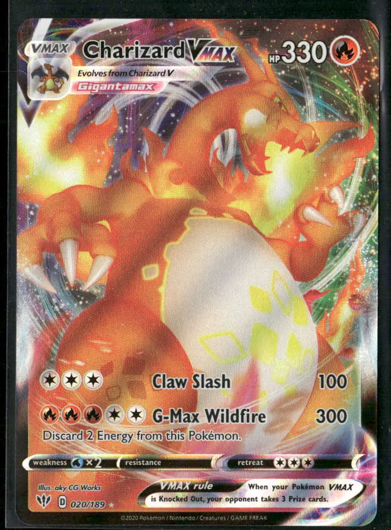 2020 Pokemon Darkness Ablaze Ultra Rare Charizard Vmax 020/189 