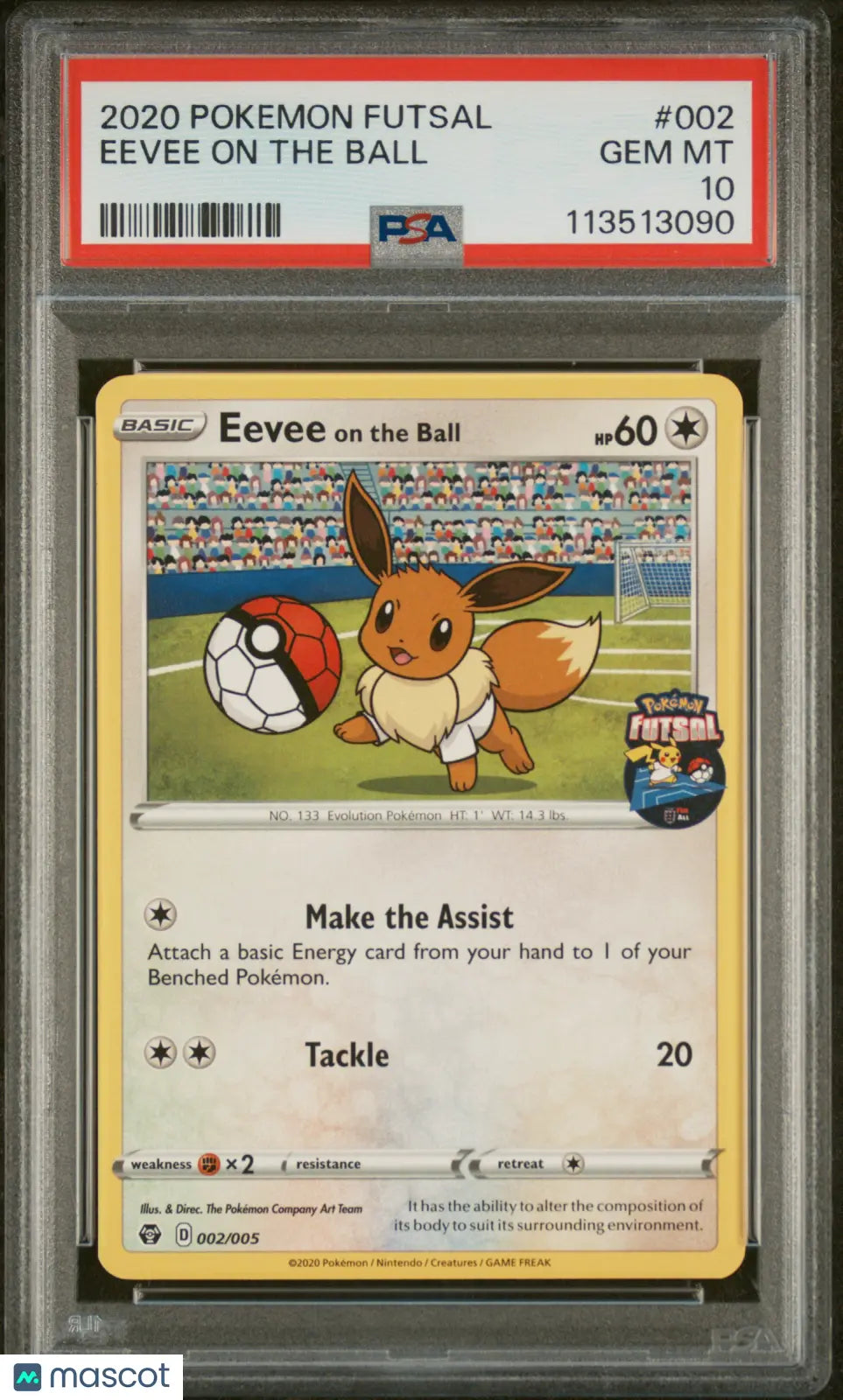 2020 Pokemon Futsal Eevee On The Ball PSA 10 #002 