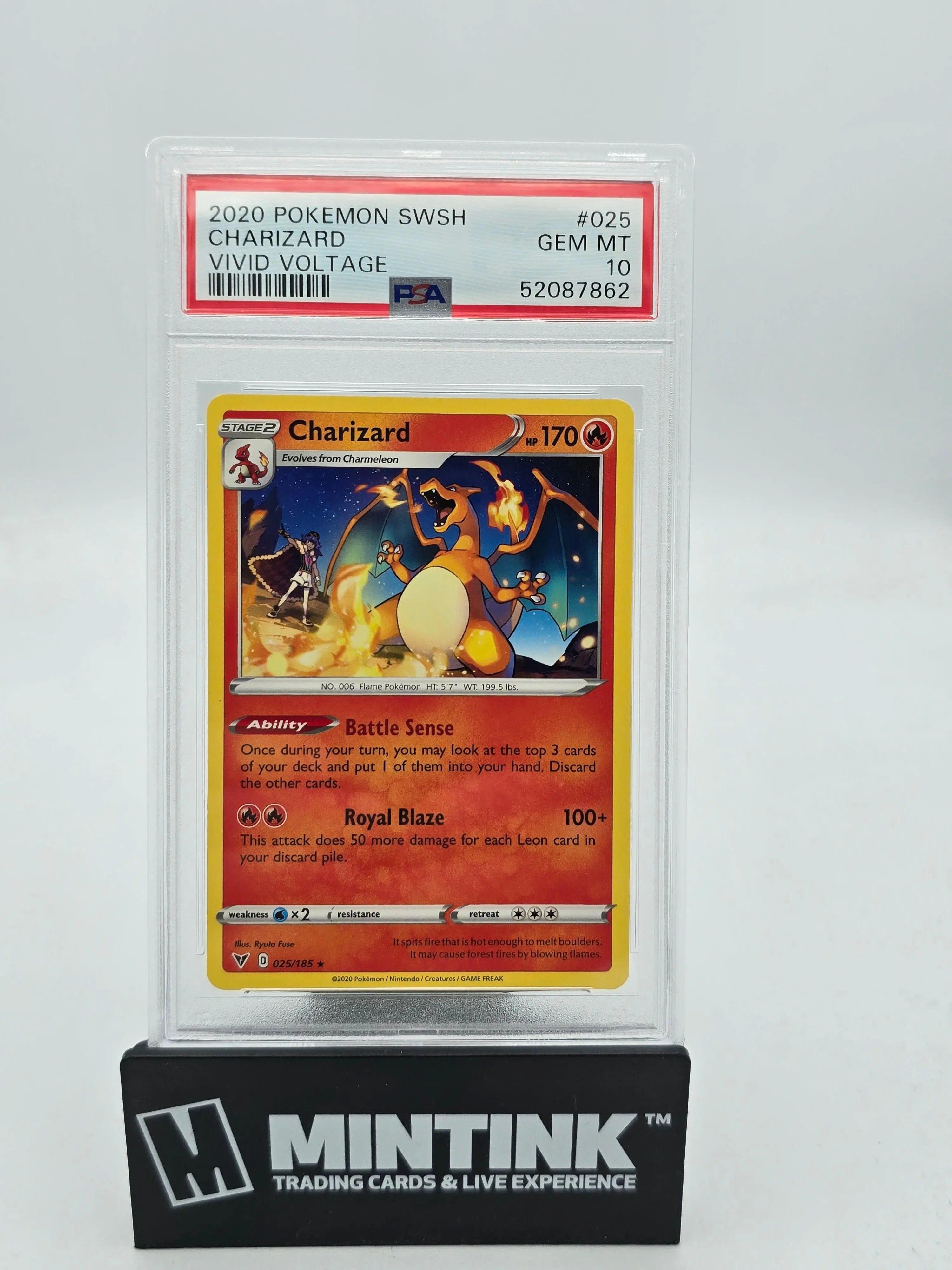 2020 Pokemon SWSH Charizard Vivid Voltage PSA 10 25/185 