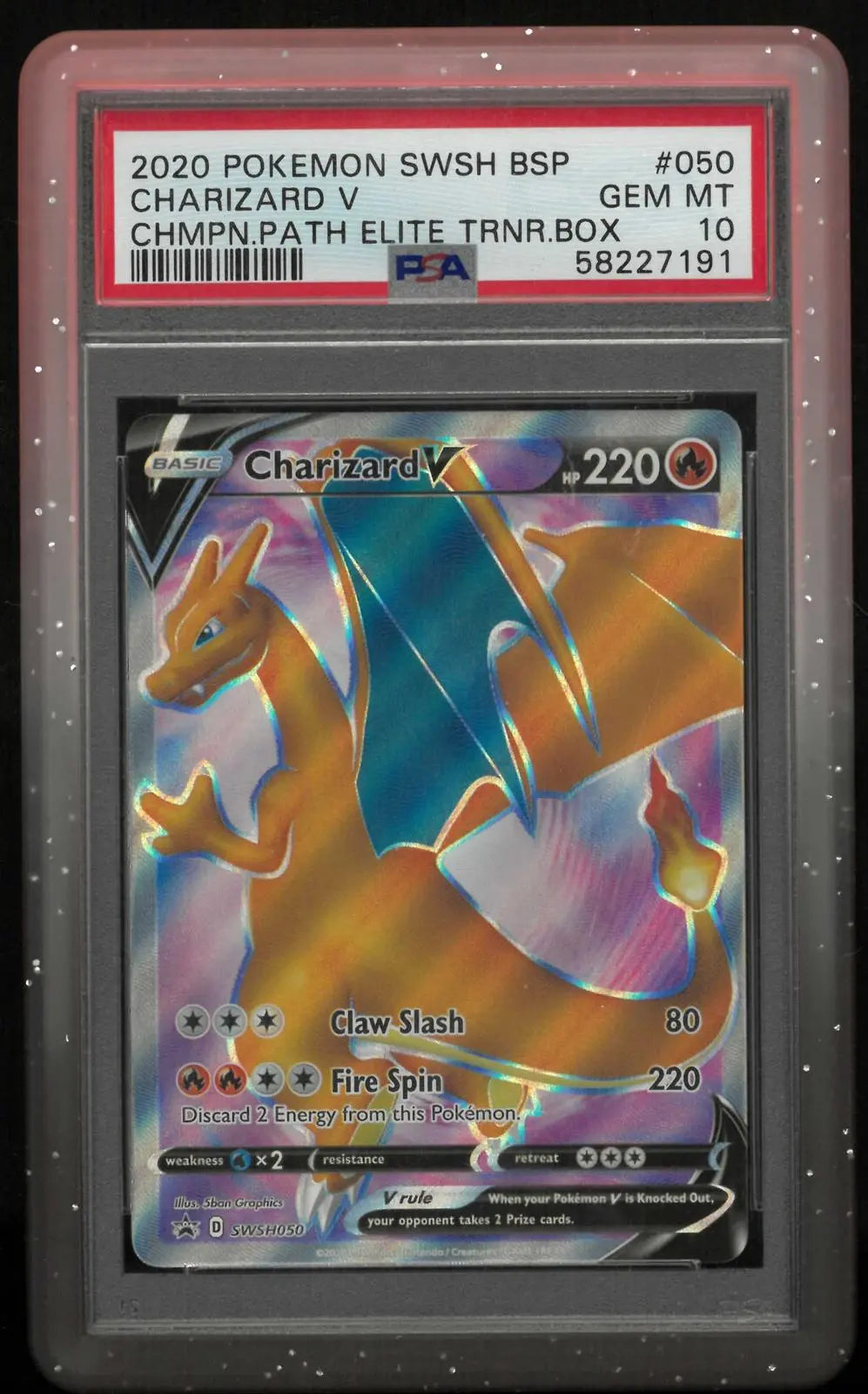 2020 Pokemon SWSH050 Champion's Path ETB Black Star Promo Charizard V PSA 10 