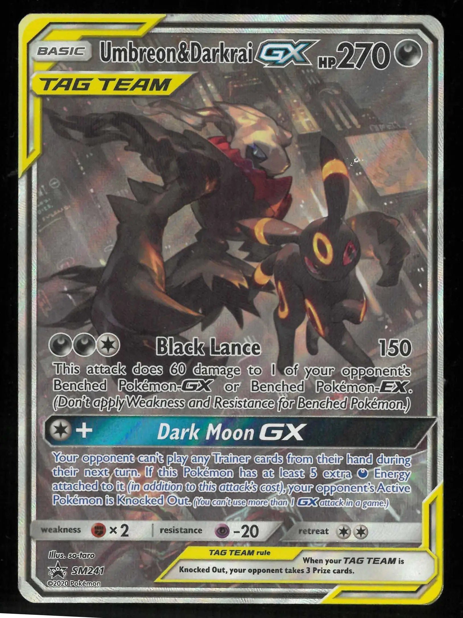 2020 Pokemon Sun & Moon Promo Umbreon & Darkrai GX SM241 
