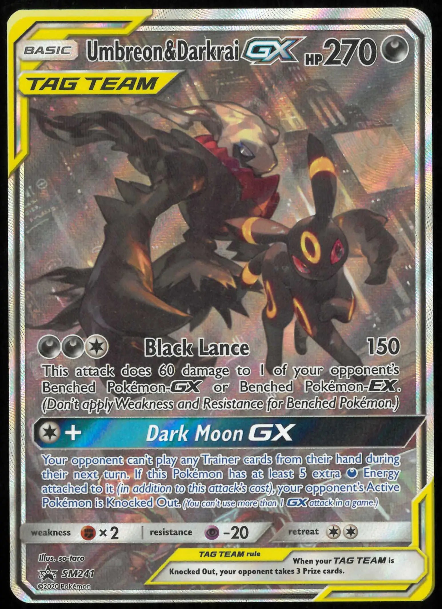 2020 Pokemon Sun & Moon Promo Umbreon & Darkrai GX SM241 