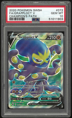 2020 Pokemon Sword & Shield Champion's Path 72/73 Grapploct V PSA 10 