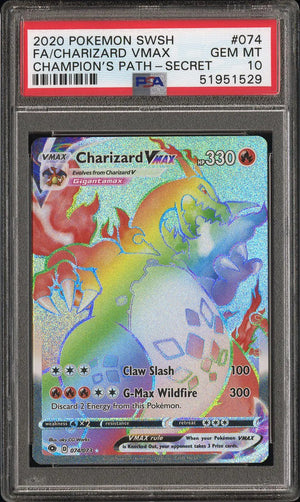 2020 Pokemon Sword & Shield Champion's Path 74/73 Charizard VMAX Secret PSA 10 