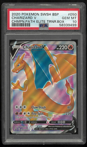 2020 Pokemon Sword & Shield Champions Path ETB Promo Charizard V SWSH050 PSA 10 