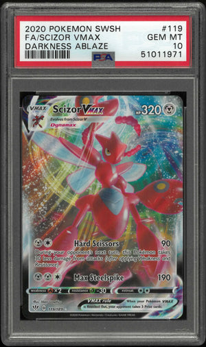 2020 Pokemon Sword & Shield Darkness Ablaze 119/189 Scizor Vmax PSA 10 