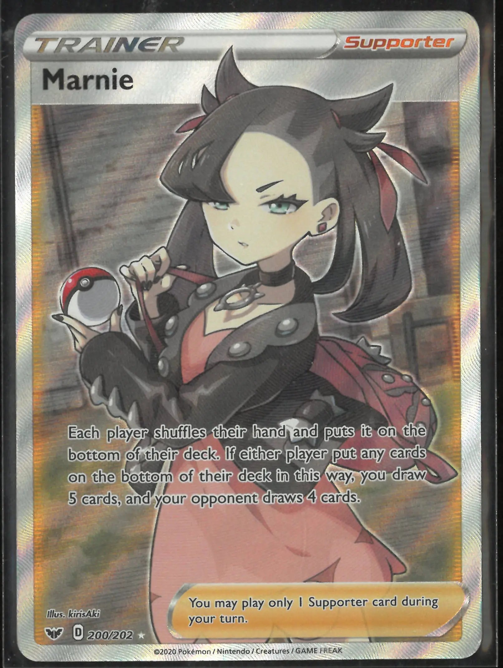 2020 Pokemon Sword & Shield Marnie Full Art 200/202 