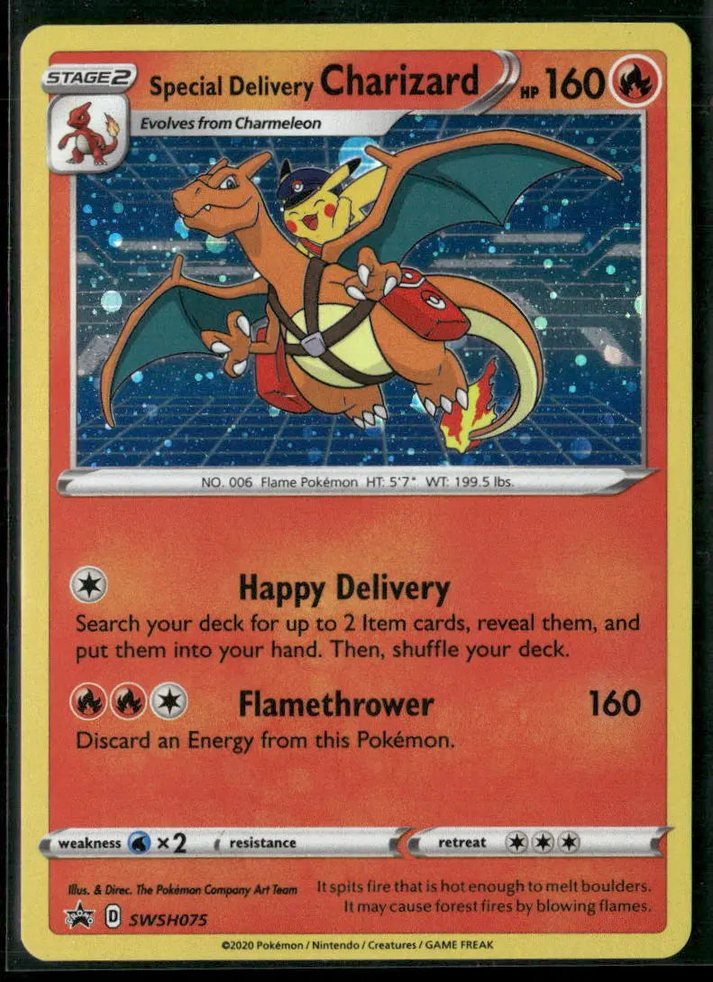 2020 Pokemon Sword & Shield Promo Special Delivery Charizard SWSH075 LP 