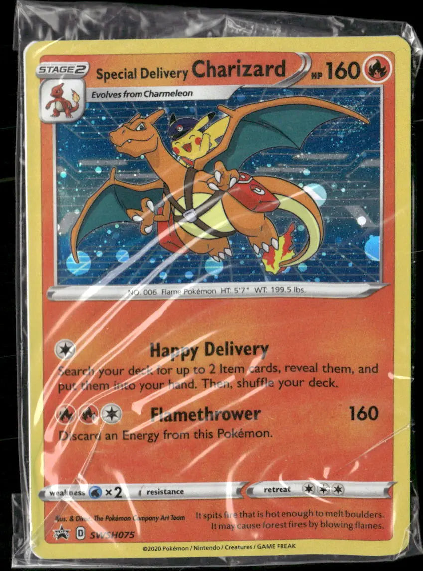 2020 Pokemon Sword & Shield Promo Special Delivery Charizard SWSH075 Sealed 