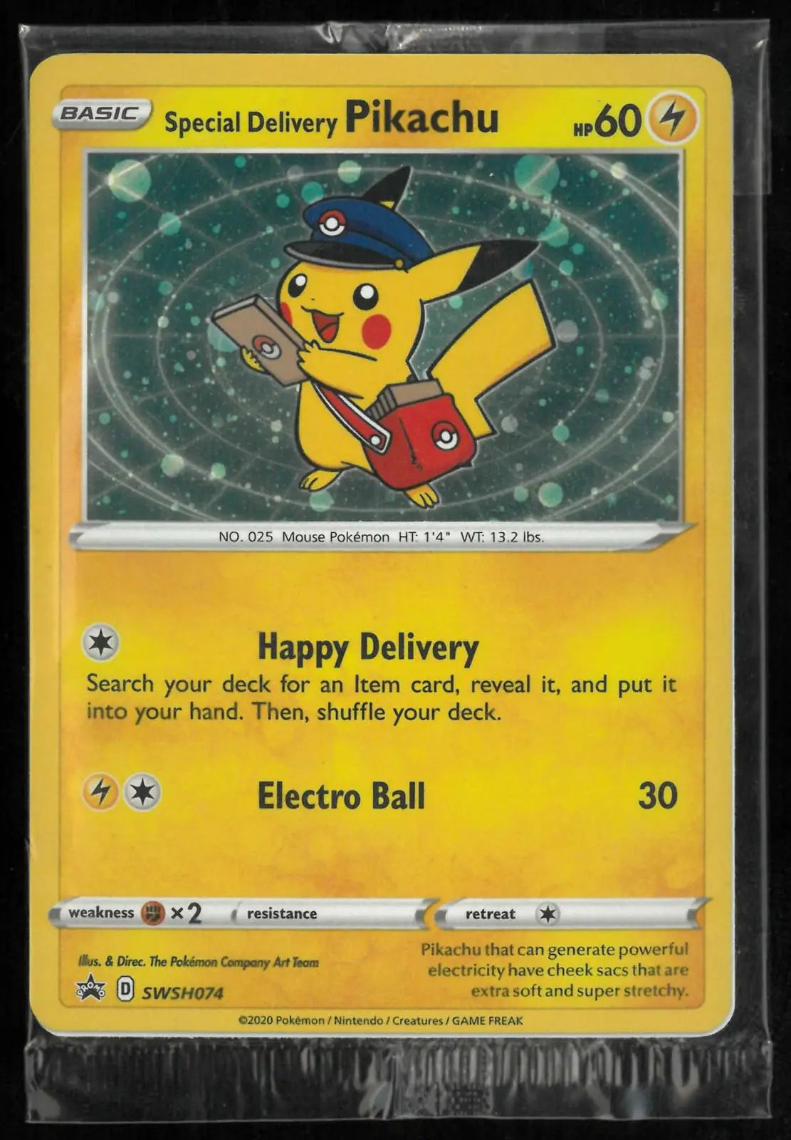 2020 Pokemon Sword & Shield Promo Special Delivery Pikachu SWSH074 Sealed 