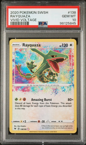2020 Pokemon Sword & Shield Vivid Voltage Rayquaza Vivid Voltage PSA 10 138/185 