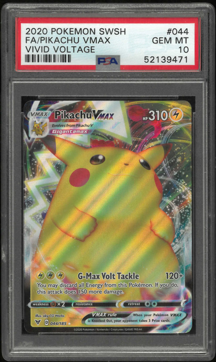 2020 Pokemon Sword & Shield Vivid Voltage #044 Fa Pikachu Vmax PSA 10 