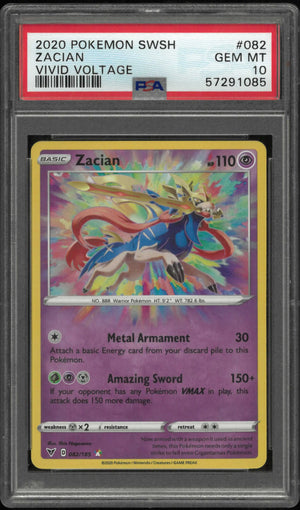 2020 Pokemon Sword & Shield Vivid Voltage #082 Zacian PSA 10 