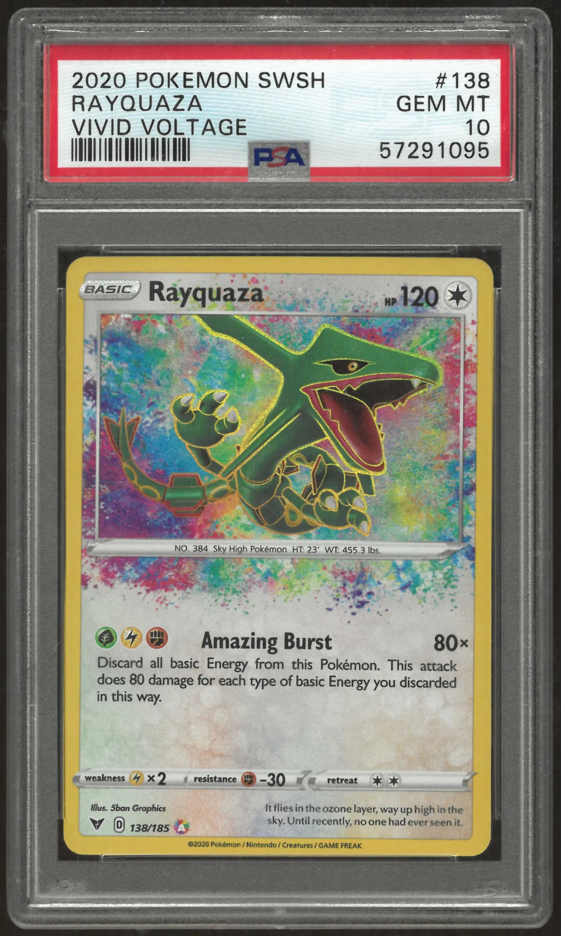 2020 Pokemon Sword & Shield Vivid Voltage #138 Rayquaza PSA 10 