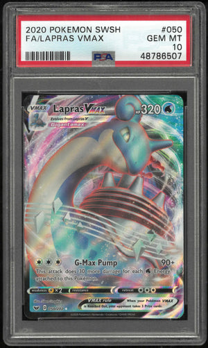 2020 Pokemon Sword & Shield #050 Fa Lapras Vmax PSA 10 