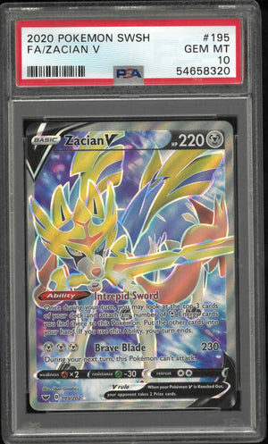 2020 Pokemon Sword & Shield #195 Fa Zacian V PSA 10 