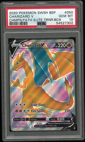 2020 Pokemon Swsh Black Star Promo Charizard V Chmpn.Path Elite Trnr.Box PSA 10 #050 