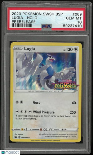 2020 Pokemon Swsh Black Star Promo Lugia Holo Prerelease SWSH069 PSA 10 