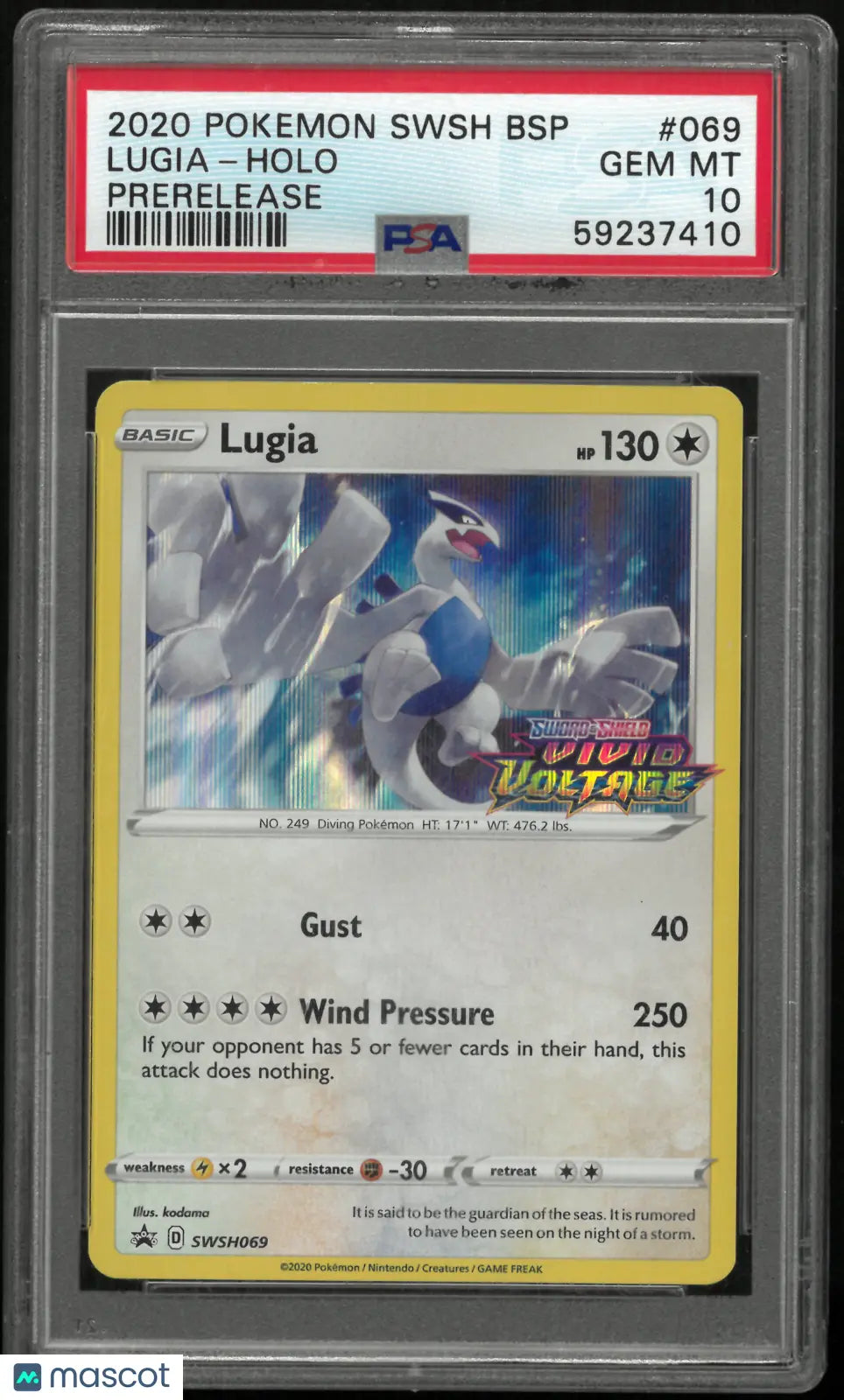 2020 Pokemon Swsh Black Star Promo Lugia Holo Prerelease SWSH069 PSA 10 