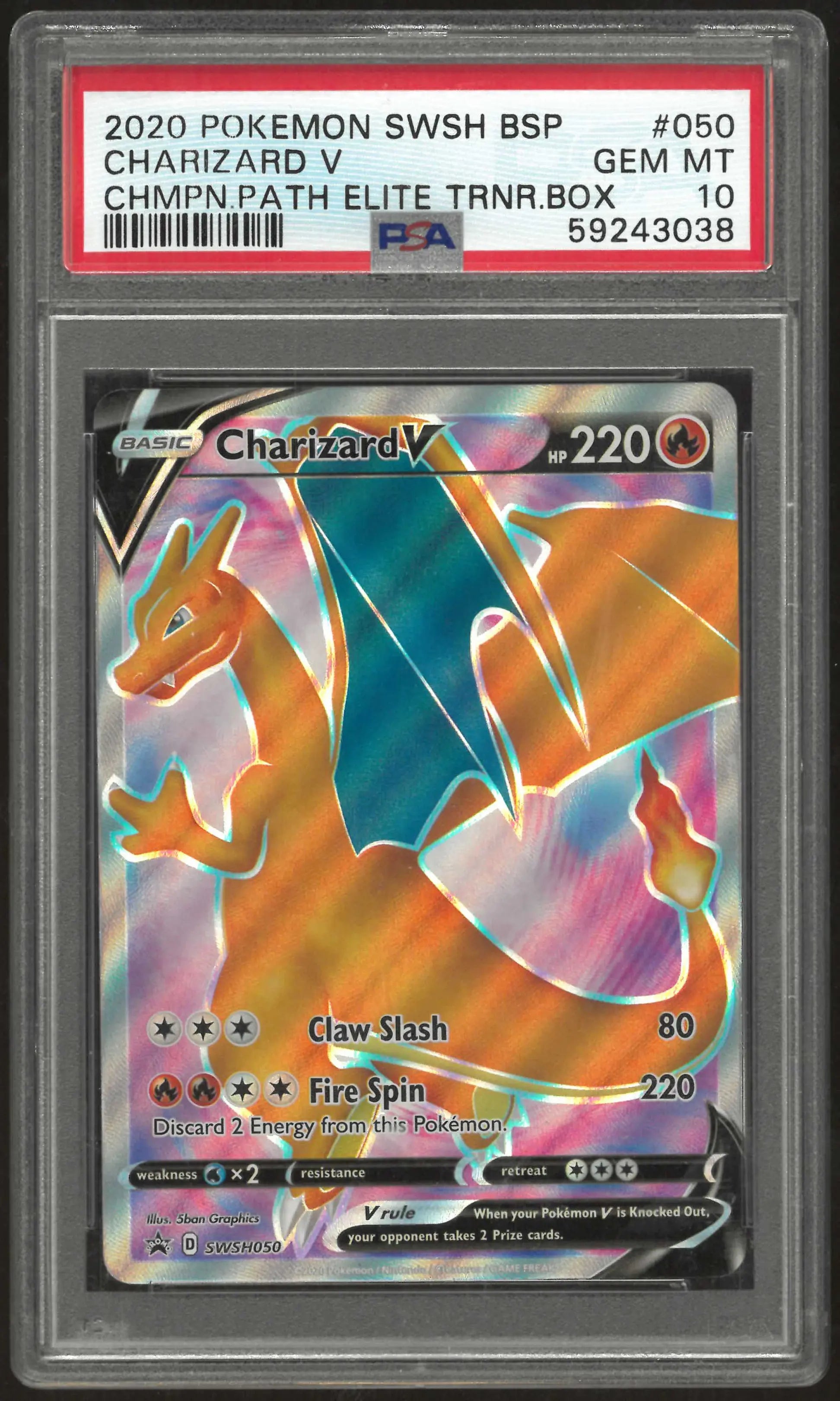 2020 Pokemon Swsh Black Star Promo #050 Charizard V PSA 10 