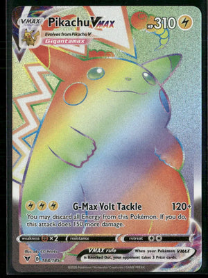 2020 Pokemon Vivid Voltage Secret Rare Pikachu VMAX 188/185 