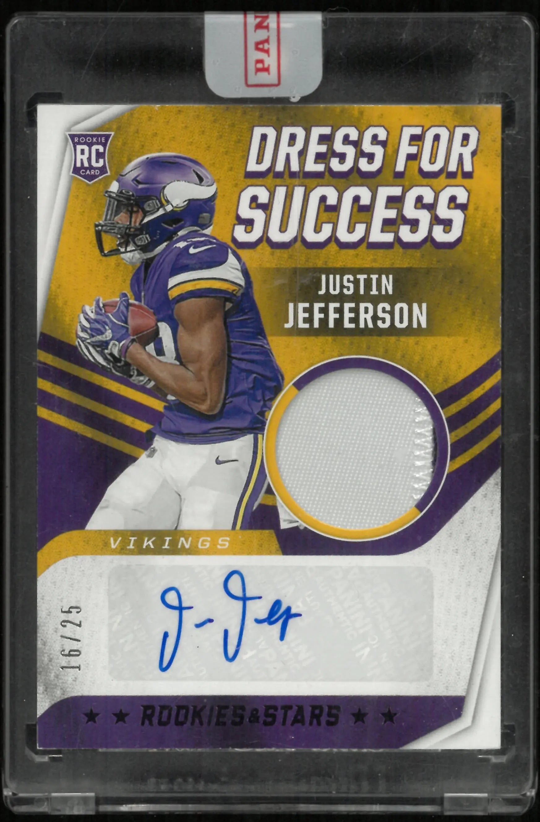 2020 Rookies & Stars Justin Jefferson RC Dress For Success Patch Auto /25 