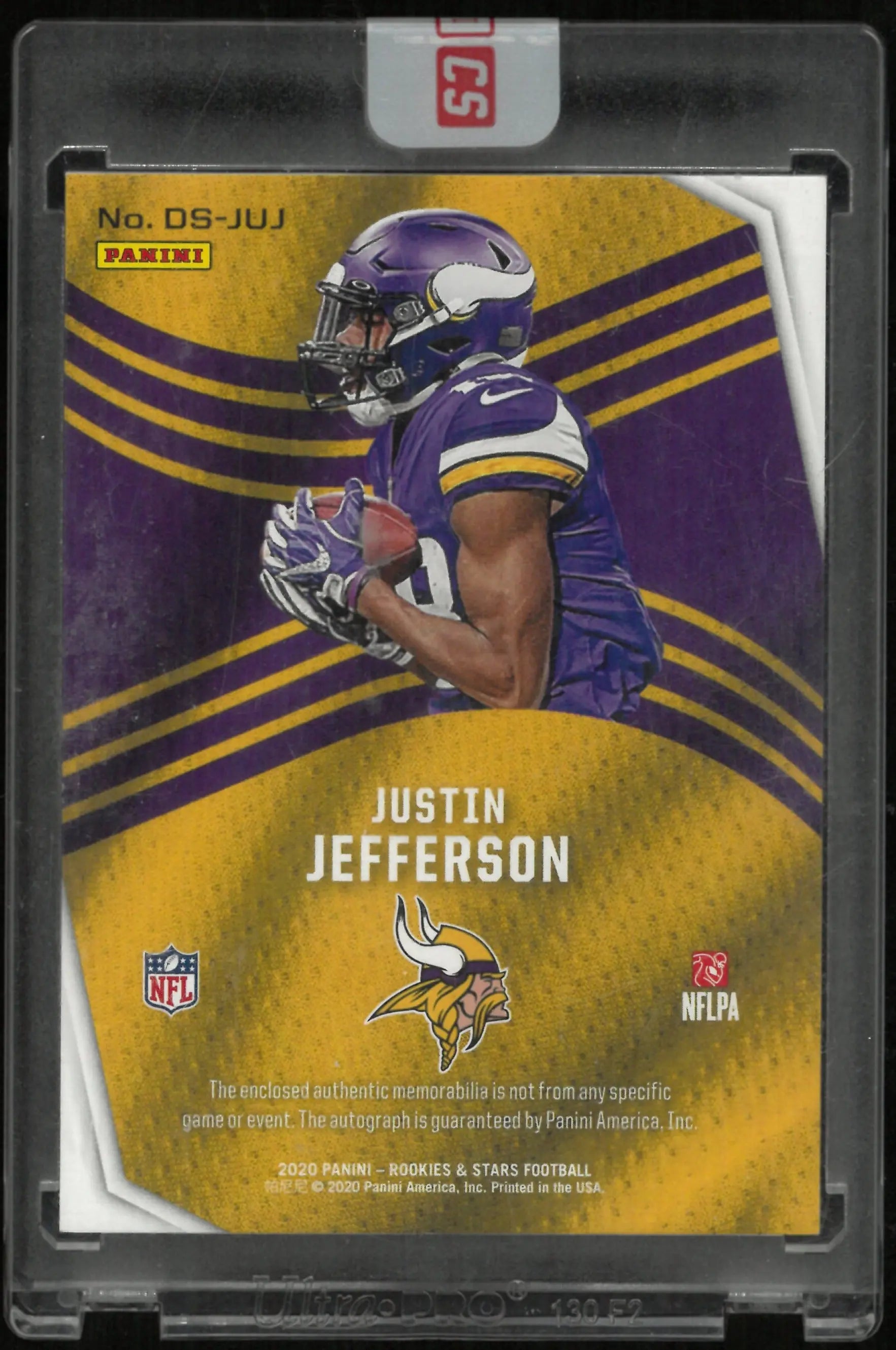 2020 Rookies & Stars Justin Jefferson RC Dress For Success Patch Auto /25 