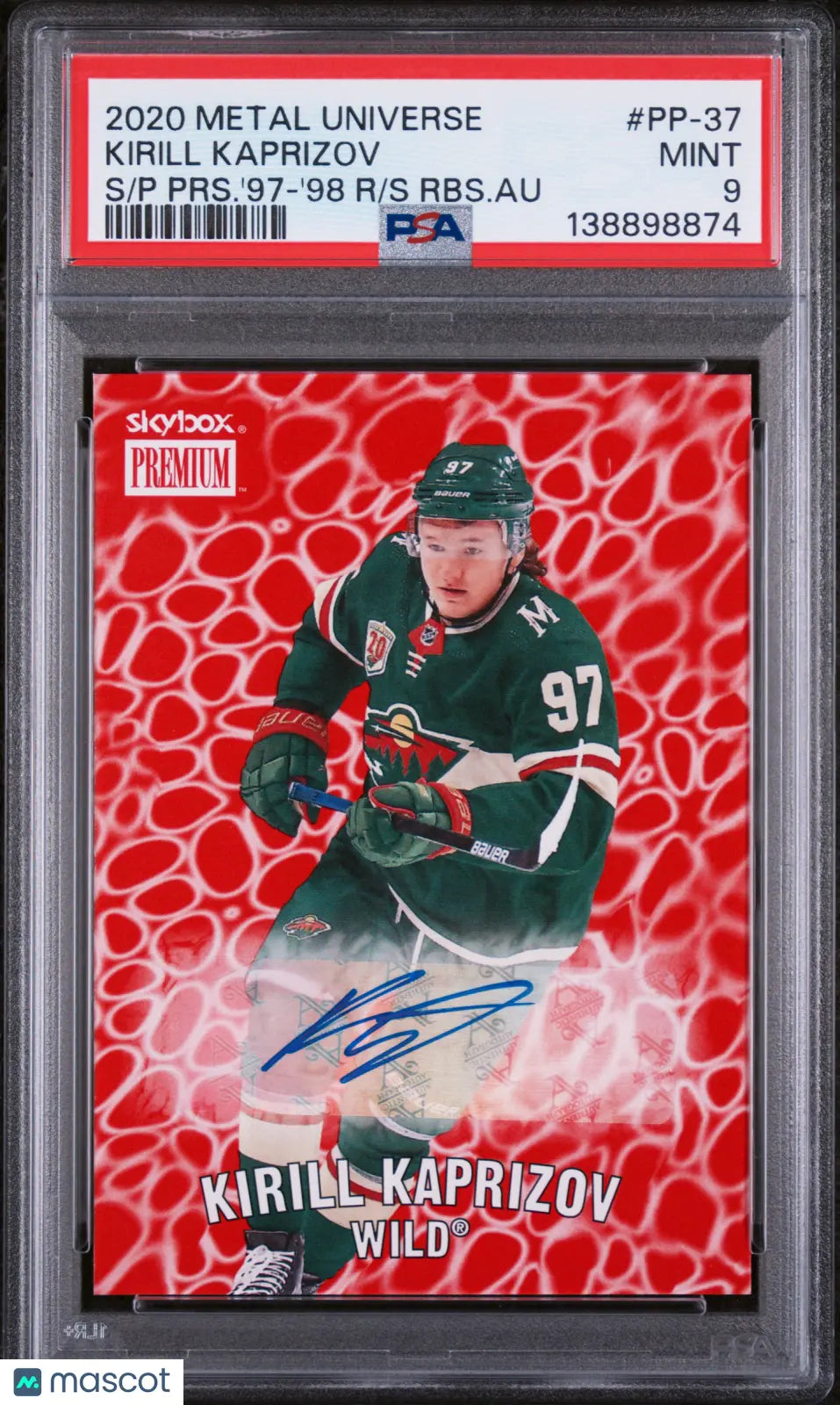 2020 Skybox Metal Universe Skybox Premium Prospects Kirill Kaprizov  PSA 9 
