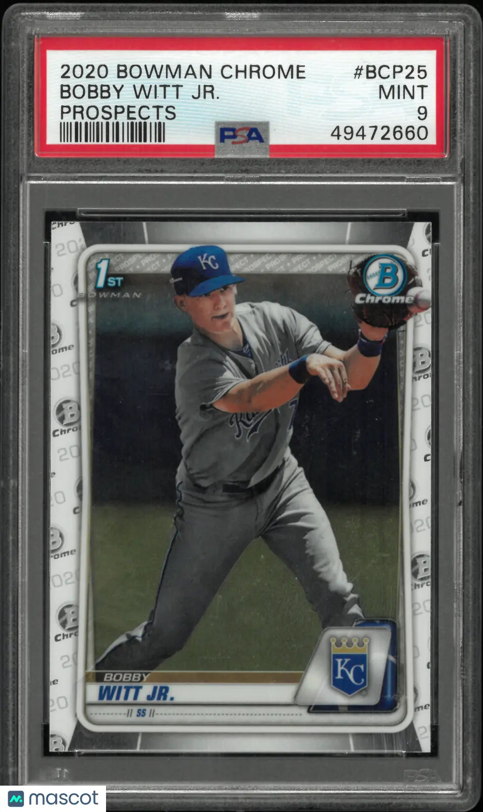 2020 Topps Bowman Chrome Prospects Bobby Witt JR. PSA 9 