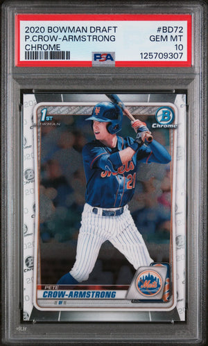 2020 Topps Bowman Draft Chrome Pete Crow-Armstrong Chrome PSA 10 