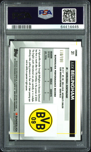 2020 Topps Chrome Bundesliga Jude Bellingham RC Prism Refractor PSA 9 /199 