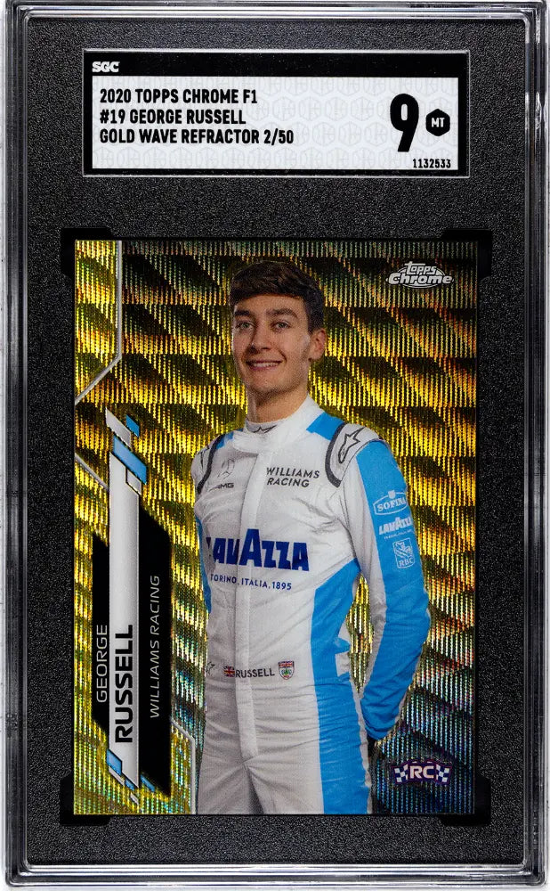 2020 Topps Chrome F1 George Russell  Gold Wave Refractor /50 SGC 9 