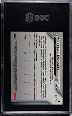 2020 Topps Chrome F1 George Russell  Gold Wave Refractor /50 SGC 9 