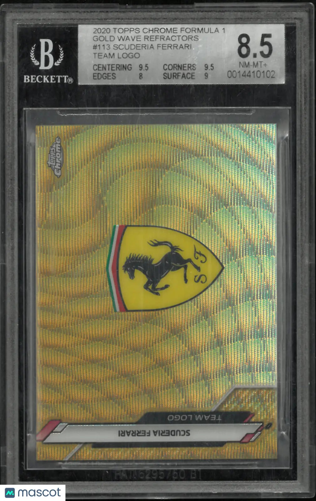 2020 Topps Chrome F1 Gold Wave Refractors Team Logo Scuderia Ferrari B