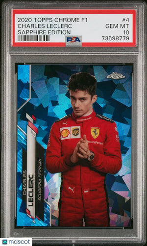 2020 Topps Chrome Formula 1 Sapphire Edition Charles Leclerc #4 PSA 10 