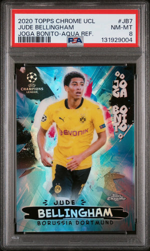 2020 Topps Chrome UEFA Champions League Joga Bonito Jude Bellingham Aqua /199 PSA 8 