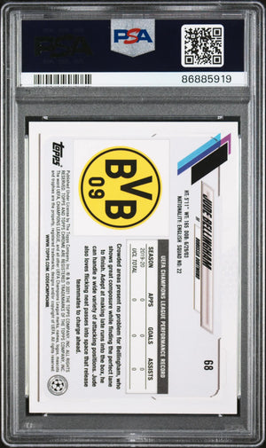 2020 Topps Chrome UEFA Champions League Rookie Jude Bellingham Speckle RC PSA 9 