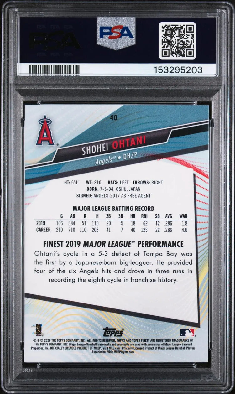 2020 Topps Finest Shohei Ohtani PSA 10 