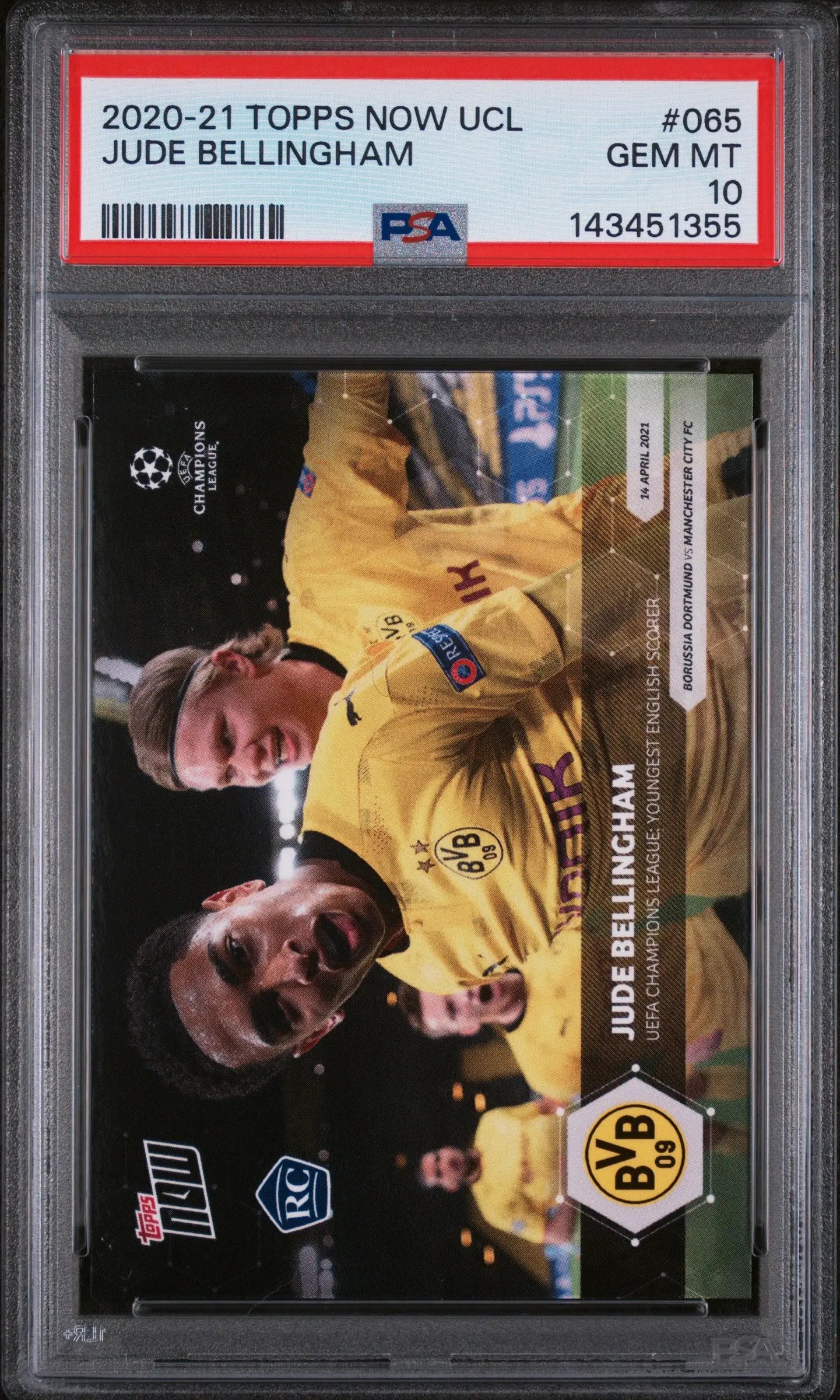 2020 Topps Now UEFA Champions League Jude Bellingham RC Rookie PSA 10 