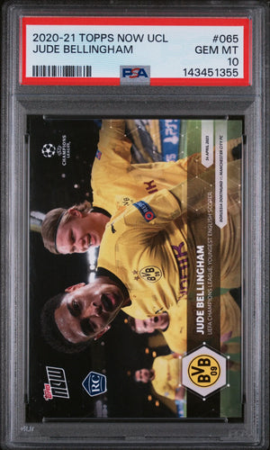 2020 Topps Now UEFA Champions League Jude Bellingham RC Rookie PSA 10 