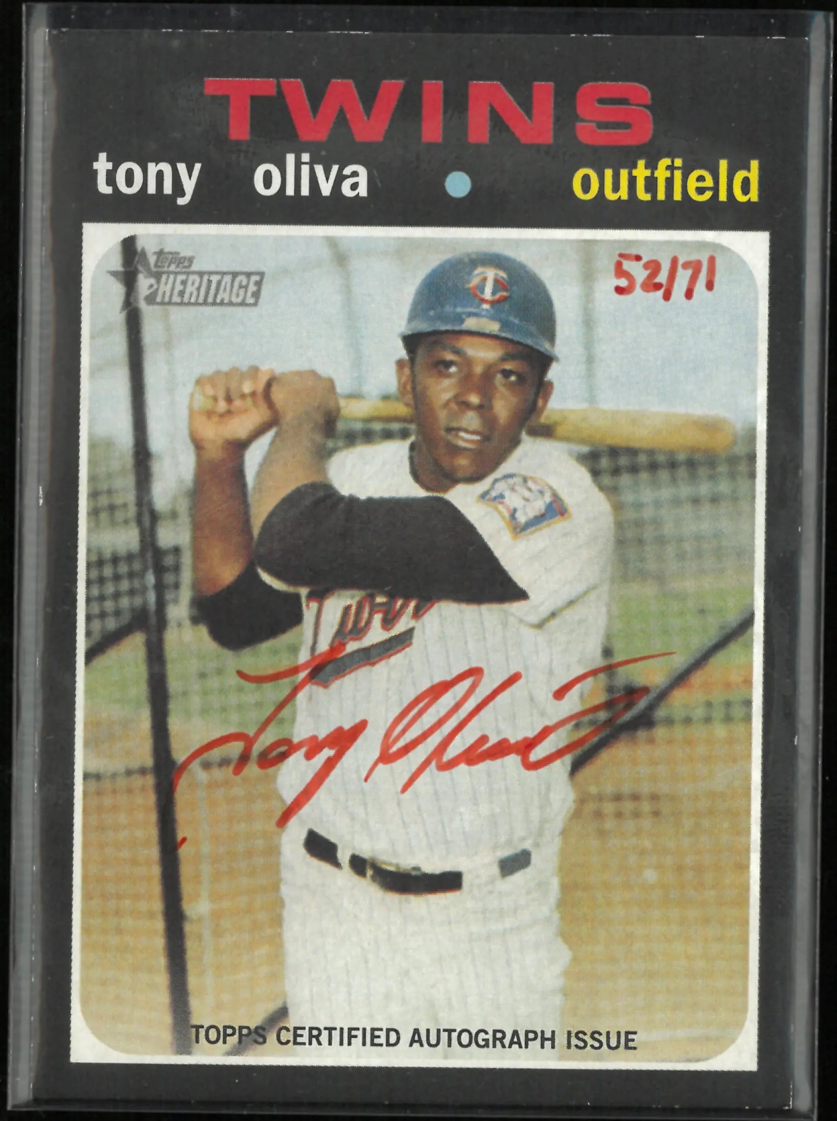 2020 Topps Reprint Heritage Autograph Tony Oliva Auto /71 