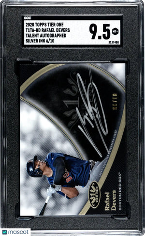 2020 Topps Tier One Rafael Devers Talent Autograph Silver Ink SGC 9.5 /10 