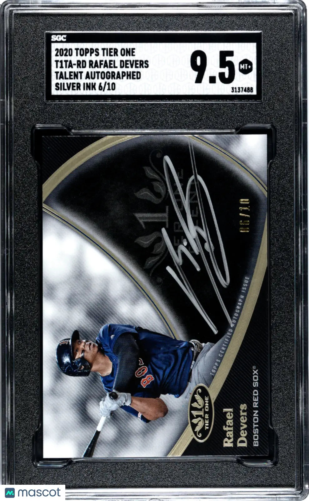 2020 Topps Tier One Rafael Devers Talent Autograph Silver Ink SGC 9.5 /10 