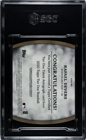 2020 Topps Tier One Rafael Devers Talent Autograph Silver Ink SGC 9.5 /10 