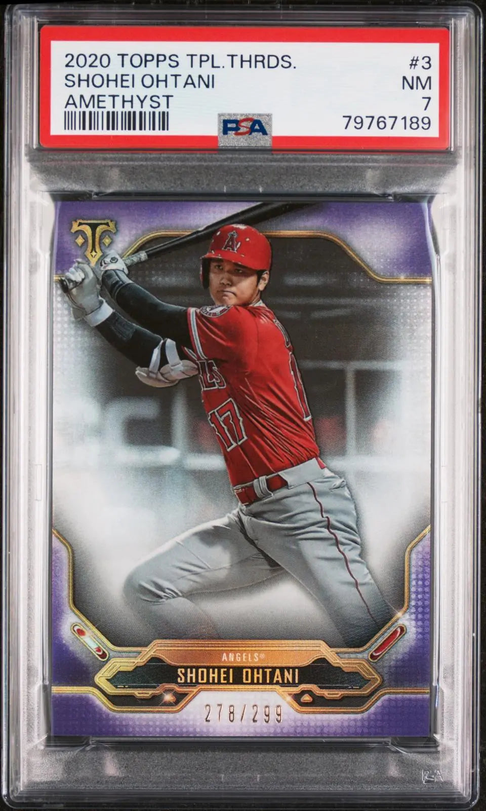 2020 Topps Triple Threads Shohei Ohtani Amethyst /299 PSA 7 