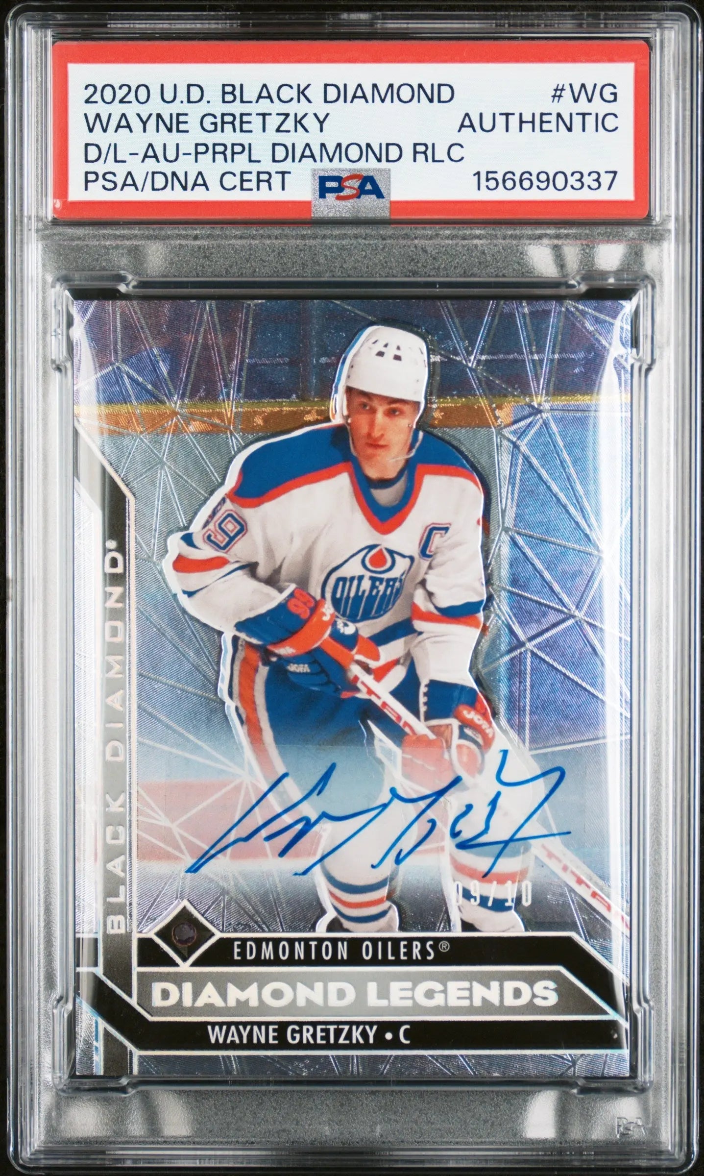 2020 UD Black Diamond Diamond Legends Wayne Gretzky Autograph Auto /10 PSA Auth 