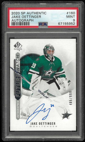2020 UD Sp Authentic Future Watch Rookie Autograph Jake Oettinger  /999 RCPSA 9 